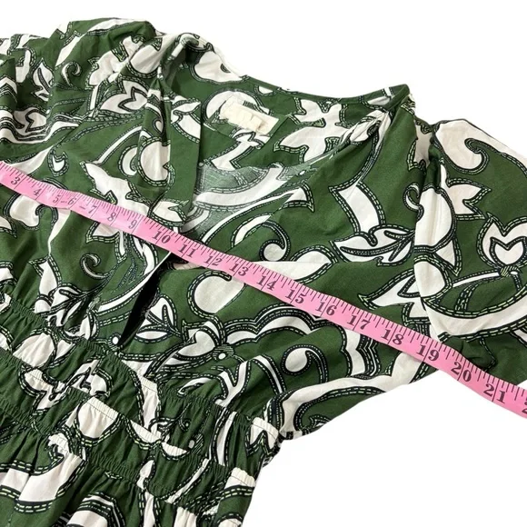 BY ANTHROPOLOGIE The Somerset Dark Green Printed Maxi Dress M - Picture 10 of 12